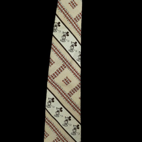 Classic Mickey Mouse Cervantes Tie Vintage Walt Disney Productions Qiana Nylon - Picture 7 of 12